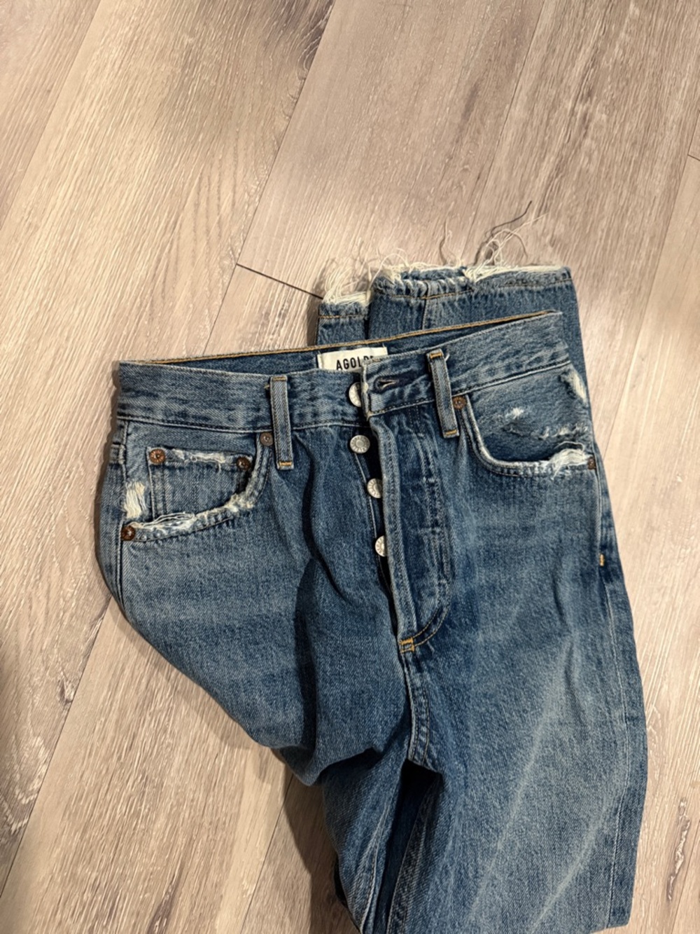 Agolde Riley High Rise Straight Crop Jeans - Picture 3 of 5